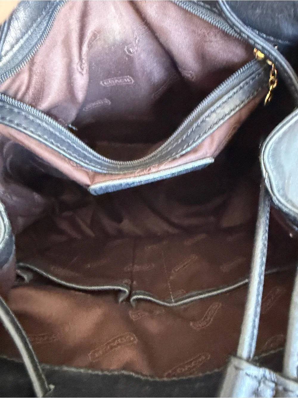Vintage Coach Legacy West Hampton Backpack 9827 Black Leather Drawstring Y2K